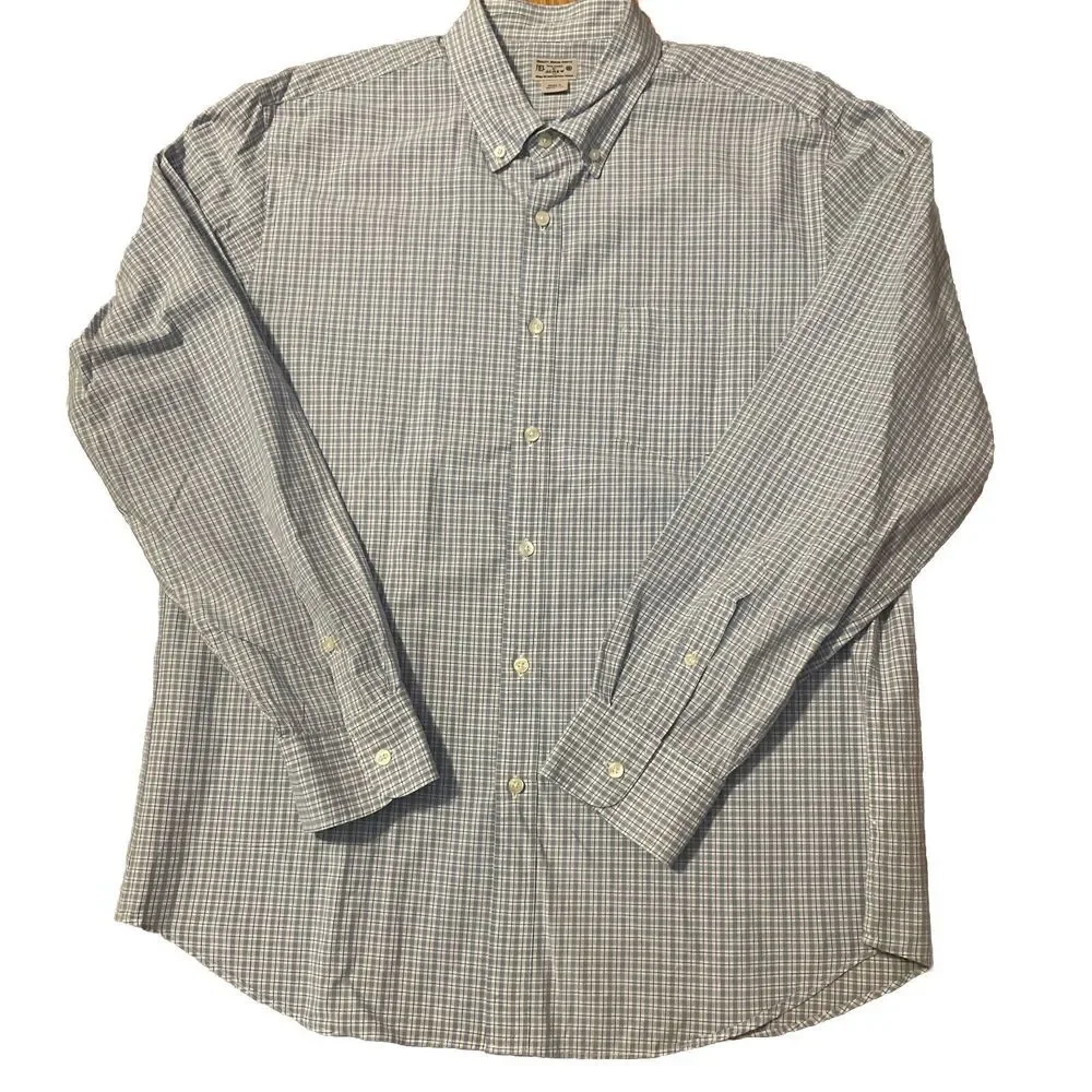 J.CREW Long Sleeve‎ XL Blue Check Button Down Cotton Shirt
